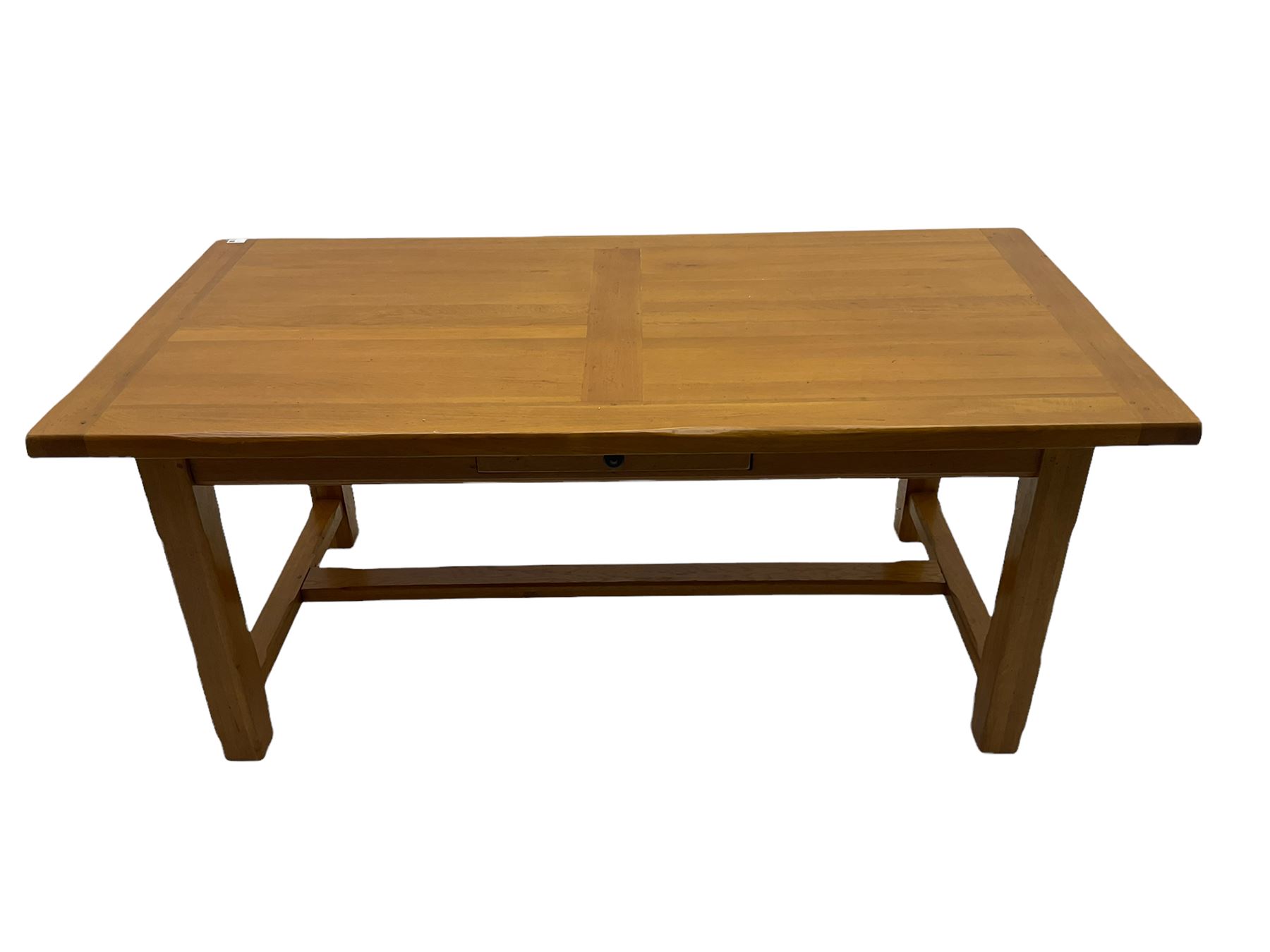 Light oak rectangular dining table with two additional leaves - Image 2 of 7