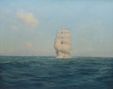 Walter Goodin (British 1907-1992): 'In Full Sail' Clipper at Sea