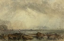 George Weatherill (British 1810-1890): Looking towards Whitby Piers and Kettleness in the distance