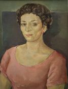 Jacob Kramer (Ukrainian/British 1892-1962): Portrait of a Young Woman in a Pink Dress