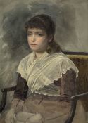 English School (19th/20th century): Portrait of a Young Girl