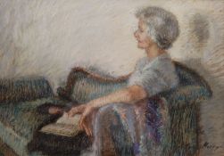 Sonia Mervyn (British 1893-1977): 'Eilleen' - Lady Reading on a Chaise Longue