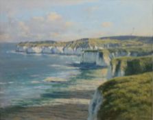 Walter Goodin (British 1907-1992): Flamborough Head and Lighthouse looking South