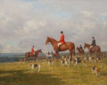 Walter Goodin (British 1907-1992): The Middleton Hunt Meet with Hounds