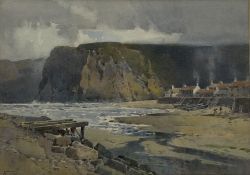 Arthur Tucker RBA (British 1864-1929): Staithes from Cowbar