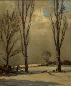 Owen Bowen (Staithes Group 1873-1967): Yorkshire Winter Landscape