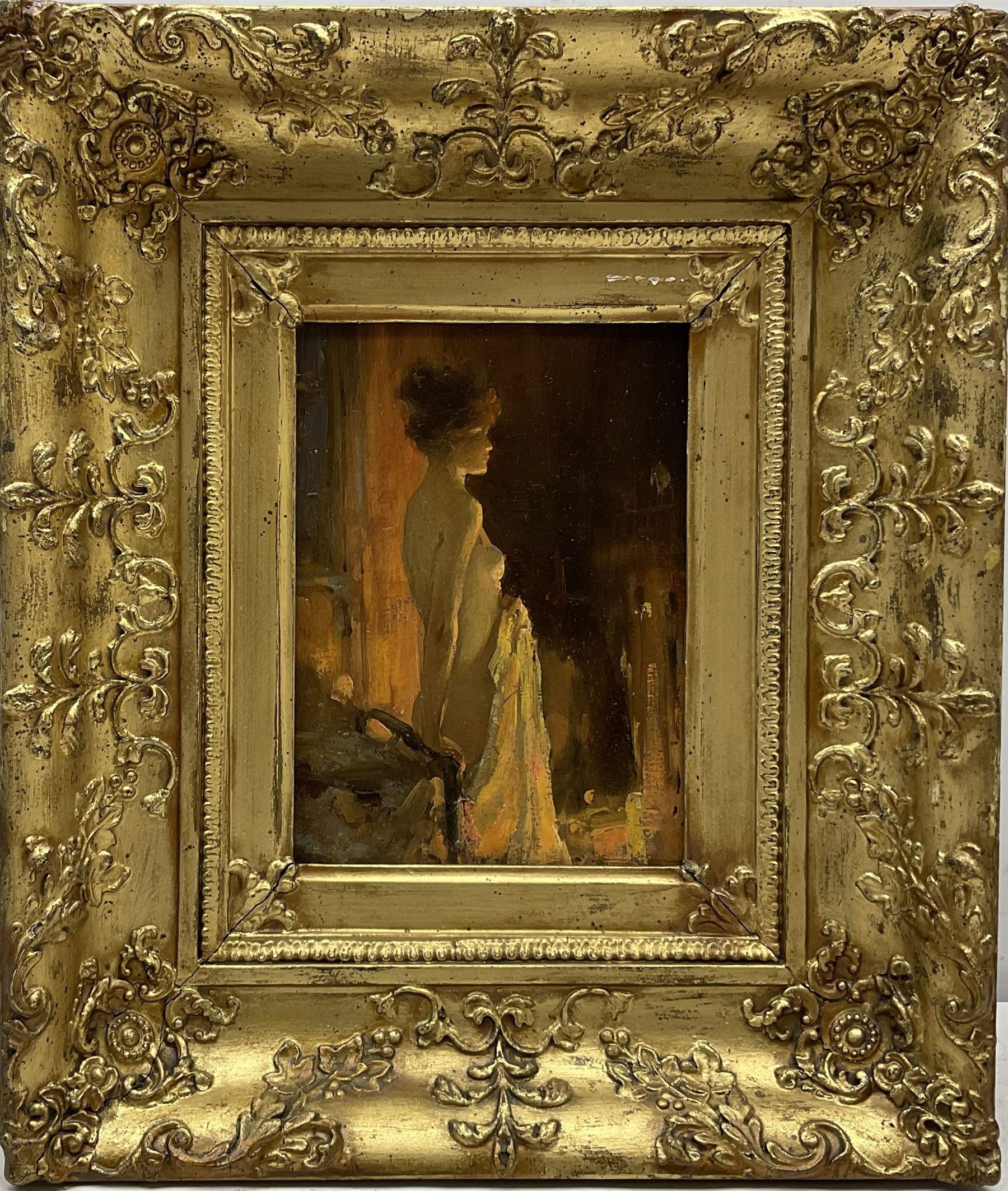 Allan Douglas Davidson (British 1873-1932): Female Nude by Firelight - Image 2 of 3