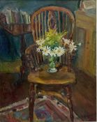 Attrib. Mikhail Petrovic Konchalovsky (Russian 1906-2000): Still Life Windsor chair with Vase of Flo