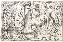 Graham Kingsley Brown (British 1932-2011): Abstract Surreal Drawing