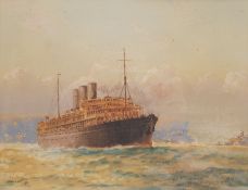 John Charles Allcot (British/Australian 1888-1973): 'RMS Naldera at Sydney'