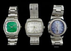Three automatic stainless steel wristwatches including Mondia Chris-Craft