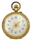 Early 20th century 18ct gold keyless Swiss cylinder ladies pocket watch