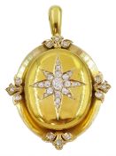 Victorian gold old cut diamond pendant