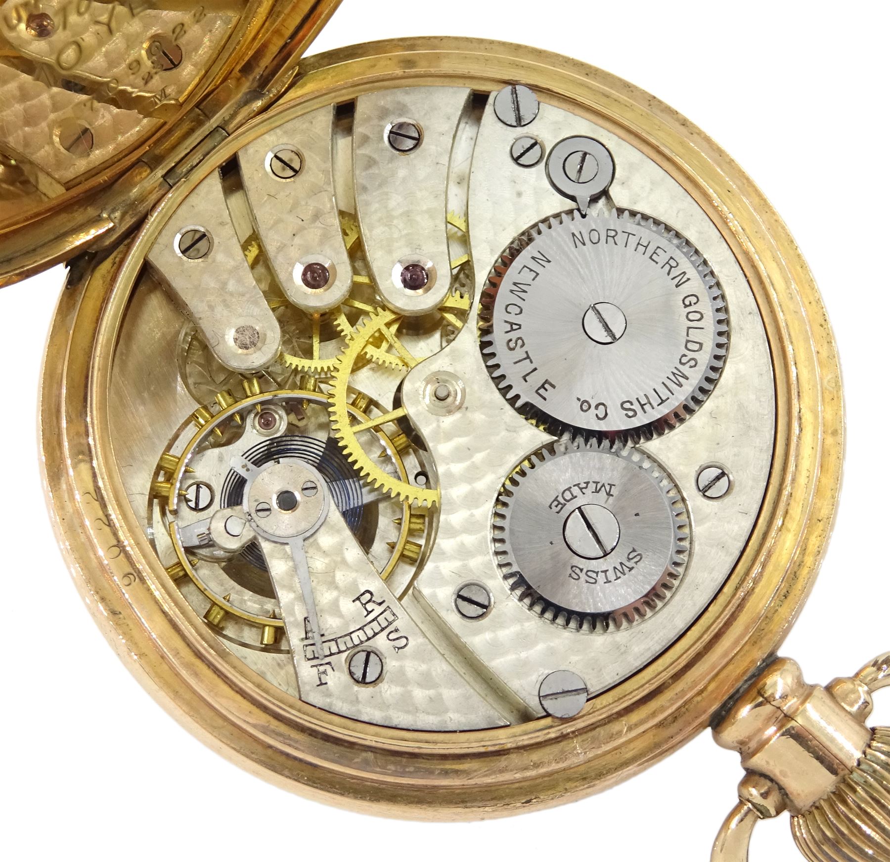 Early 20th century gold-plated keyless open face Swiss lever pocket watch by Northern Goldsmiths Co - Image 3 of 3