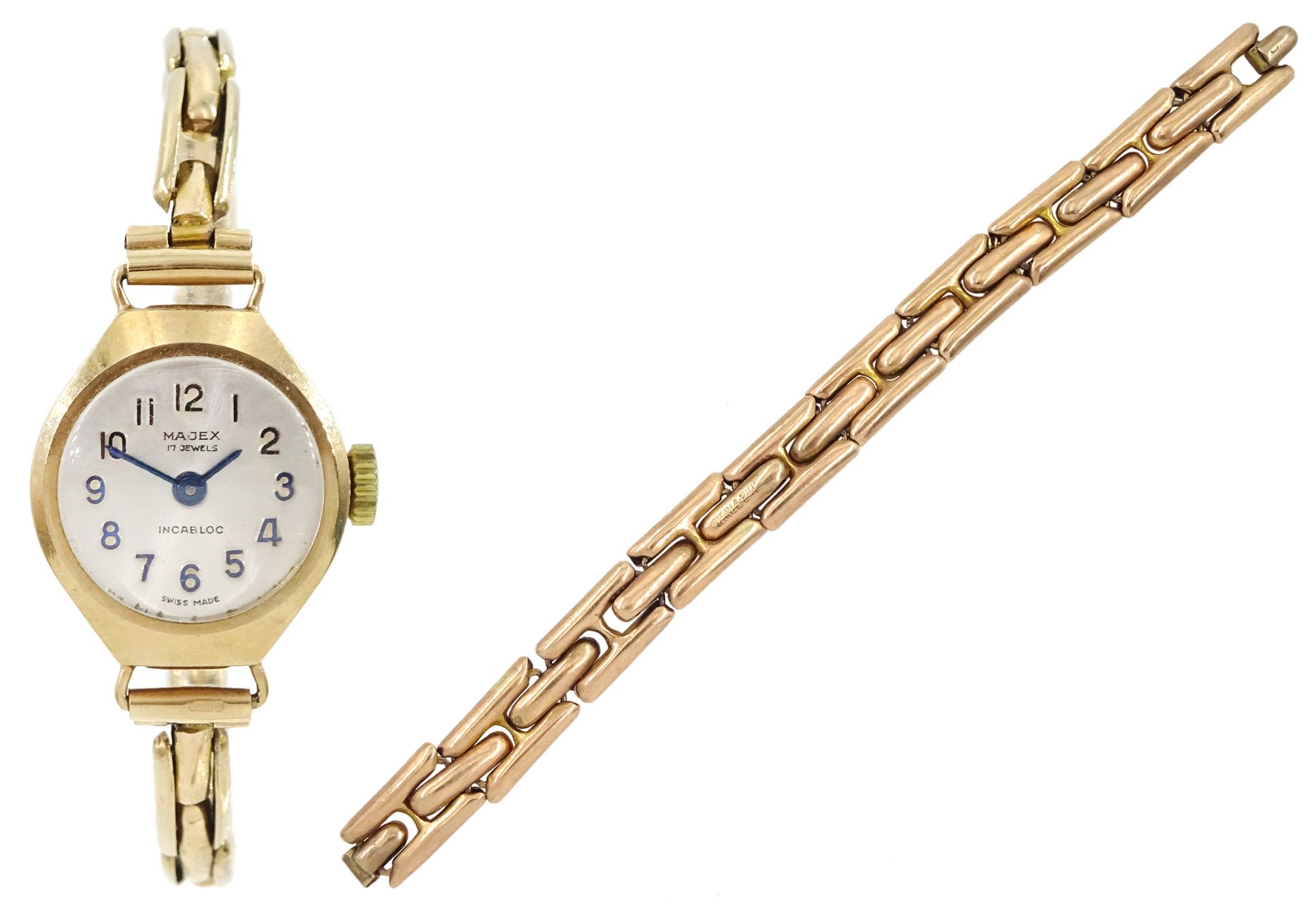 Majex gold ladies manual wind wristwatch