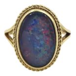 9ct gold oval opal triplet ring