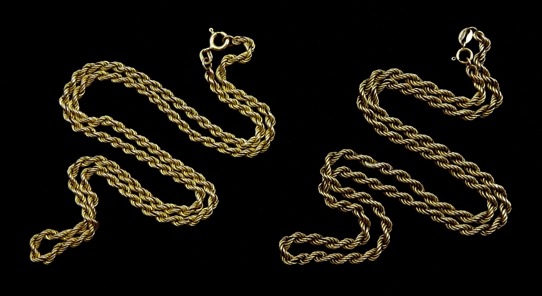 Two 9ct gold rope twist necklaces - Image 2 of 2