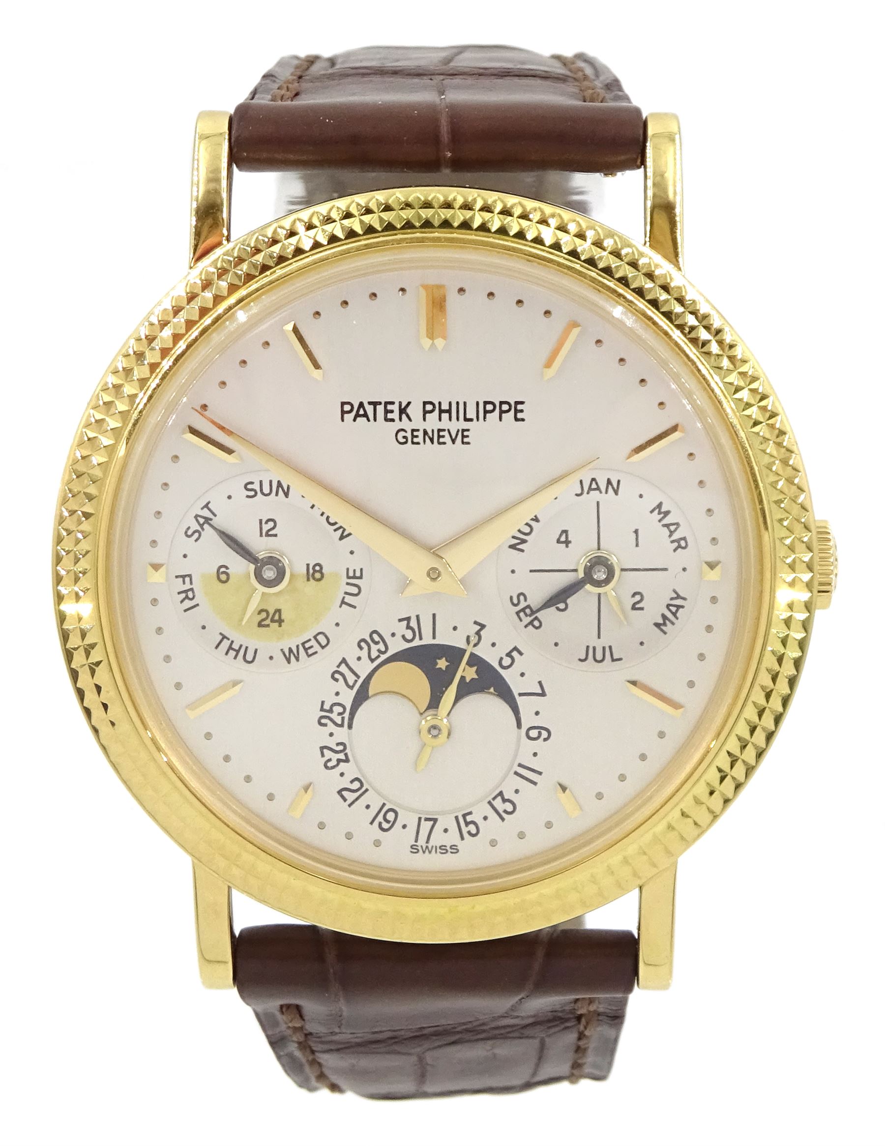 Patek Philippe 18ct gold perpetual calendar automatic wristwatch