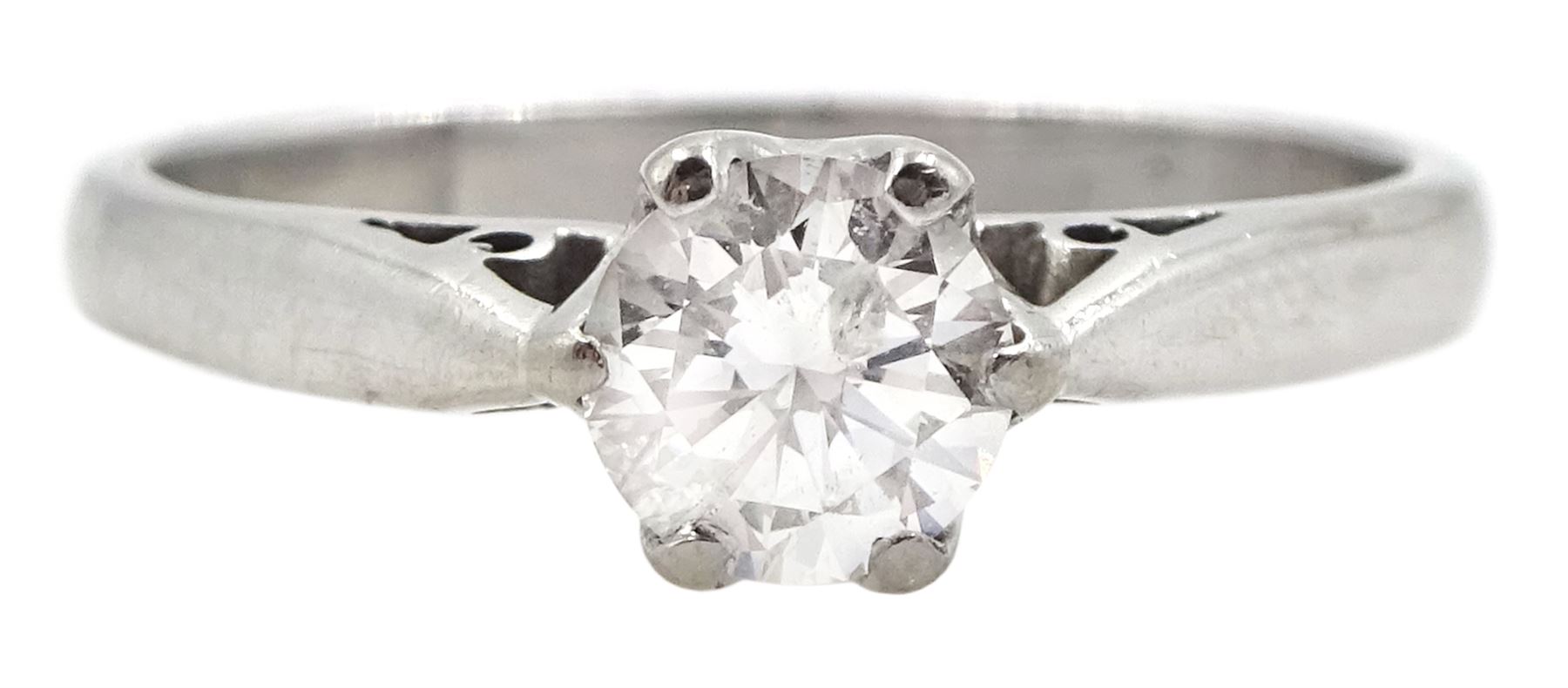 18ct white gold single stone round brilliant cut diamond ring