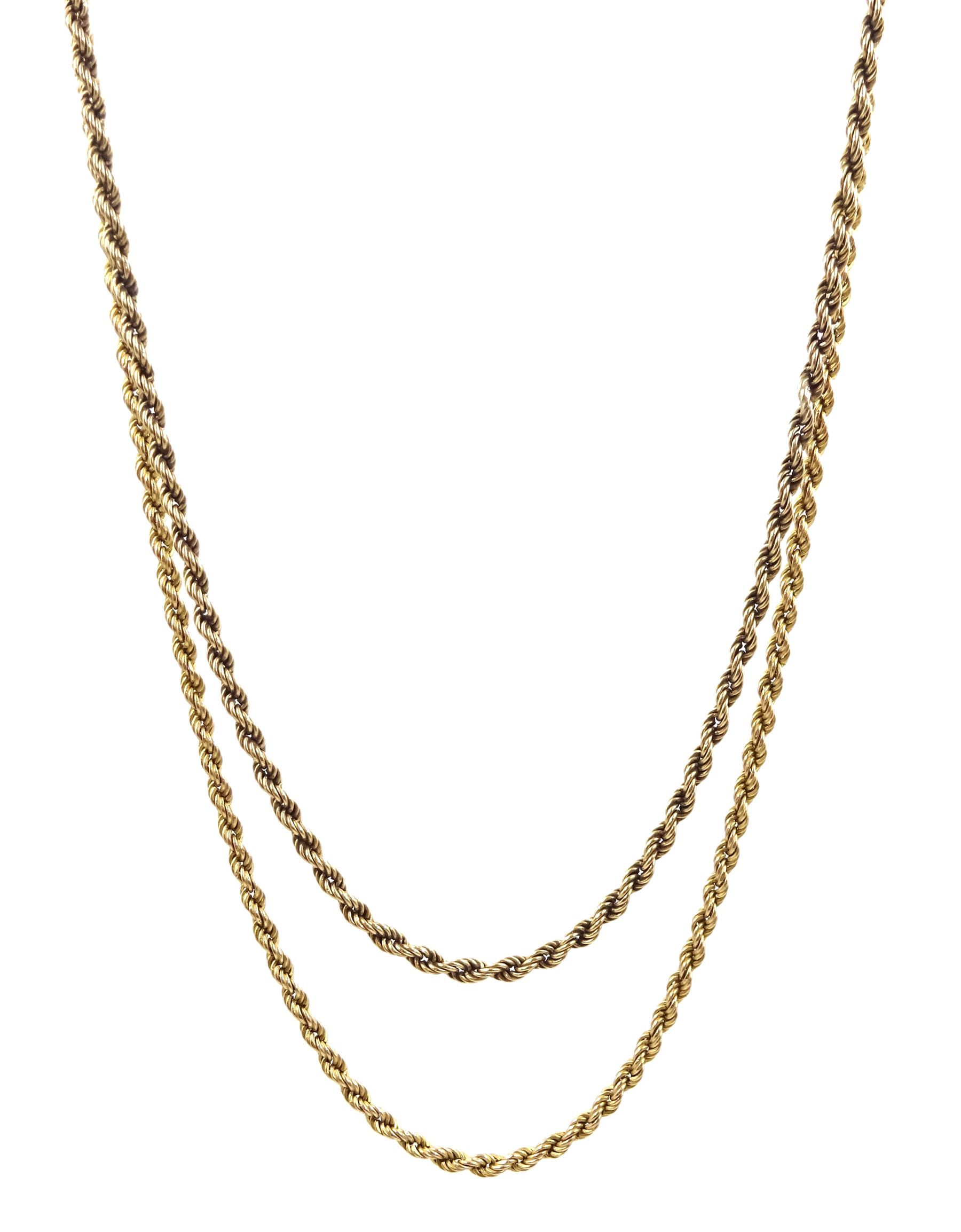 Two 9ct gold rope twist necklaces