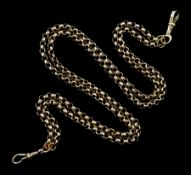 Early 20th century 9ct gold double strand belcher link necklace