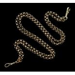 Early 20th century 9ct gold double strand belcher link necklace