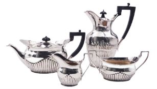 Early 20th century four piece silver tea service