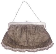 Early 20th century ladies silver mesh evening purse or bag