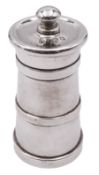 Modern silver pepper grinder