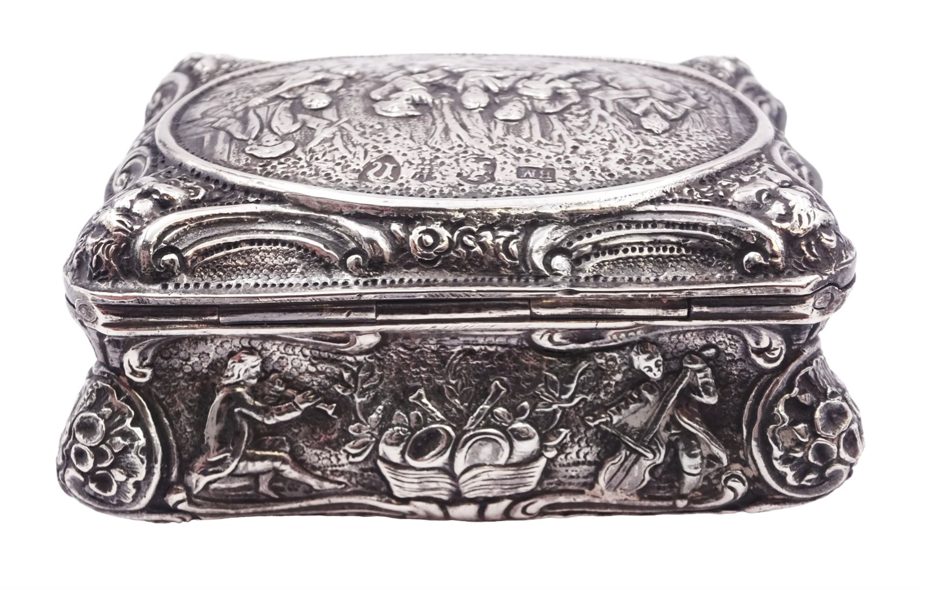 Late 19th century German Hanau silver box - Image 4 of 6