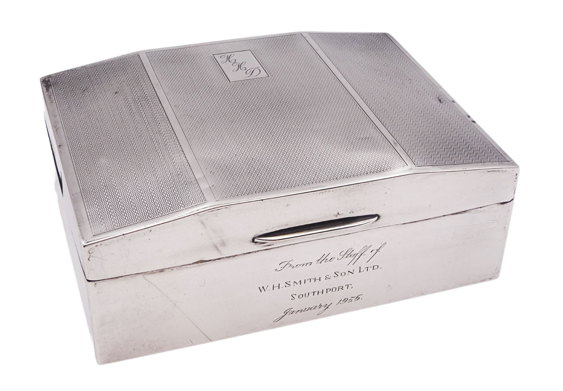 Mid 20th century silver mounted cigarette box