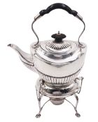Late Victorian silver spirit kettle on stand