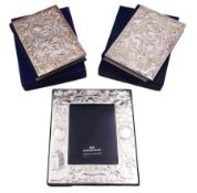 Two modern silver mounted bibles