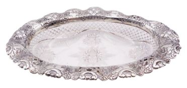 Late Victorian silver mounted cut glass bowl