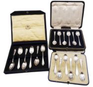 Set of six mid 20th century silver coffee spoons