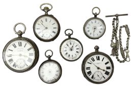 Two silver lever fusee pocket watches by Laz Rozenberg