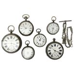 Two silver lever fusee pocket watches by Laz Rozenberg