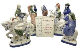 Seven Rye Pottery Canterbury Tales figures comprising The Wife of Bath