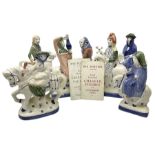 Seven Rye Pottery Canterbury Tales figures comprising The Wife of Bath