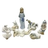 Five Lladro figures