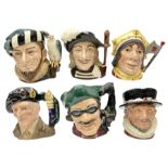 Six Royal Doulton character jugs