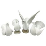 Four Lladro dove figures