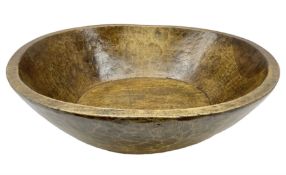 19th century sycamore adzed dairy bowl