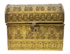 19th century brass repouss� perfume box