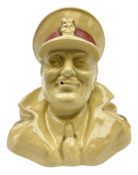 1920s Royal Doulton Army Club advertising ashtray modelled as an officer with a monocle