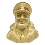 1920s Royal Doulton Army Club advertising ashtray modelled as an officer with a monocle