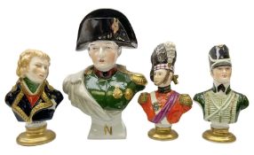 Group of Napoleonic busts comprising ?Rudolf K�mmer Volkstedt examples of General Jean Lannes