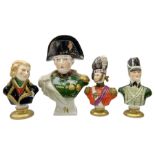 Group of Napoleonic busts comprising ?Rudolf K�mmer Volkstedt examples of General Jean Lannes