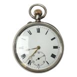 Early 20th century silver open face lever pocket watch by J W Benson London