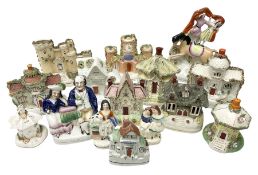 Collection of 19th century and later Staffordshire figures